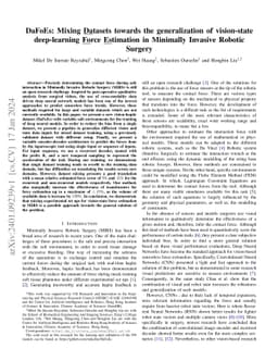 DaFoEs: Mixing Datasets towards the generalization of vision-state
  deep-learning Force Estimation in Minimally Invasive Robotic Surgery