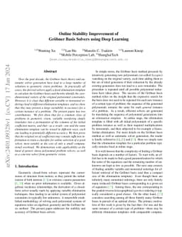Online Stability Improvement of Groebner Basis Solvers using Deep
  Learning