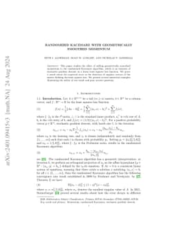 Randomized Kaczmarz with geometrically smoothed momentum