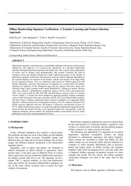Offline Handwriting Signature Verification: A Transfer Learning and
  Feature Selection Approach
