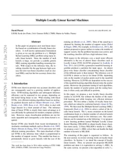 Multiple Locally Linear Kernel Machines