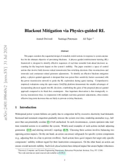 Blackout Mitigation via Physics-guided RL