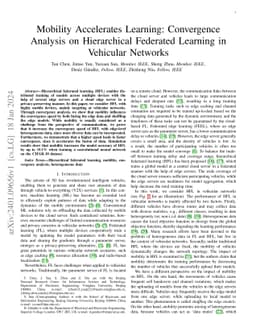 Mobility Accelerates Learning: Convergence Analysis on Hierarchical
  Federated Learning in Vehicular Networks