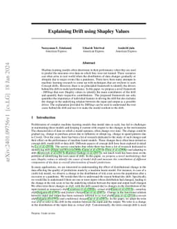 Explaining Drift using Shapley Values