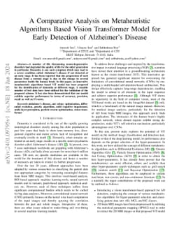 A Comparative Analysis on Metaheuristic Algorithms Based Vision
  Transformer Model for Early Detection of Alzheimer's Disease
