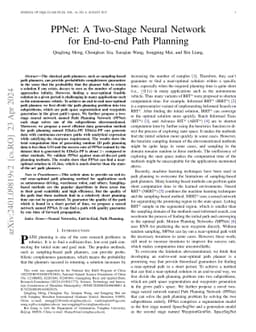 PPNet: A Two-Stage Neural Network for End-to-end Path Planning