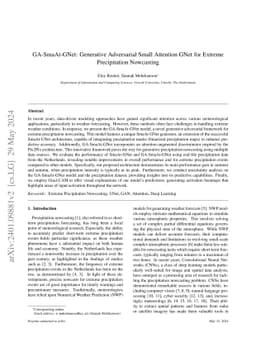 GA-SmaAt-GNet: Generative Adversarial Small Attention GNet for Extreme
  Precipitation Nowcasting