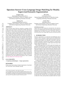 Question-Answer Cross Language Image Matching for Weakly Supervised
  Semantic Segmentation