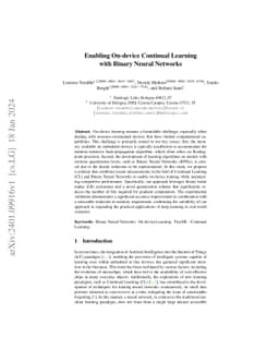 Enabling On-device Continual Learning with Binary Neural Networks