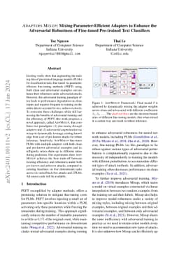 Adapters Mixup: Mixing Parameter-Efficient Adapters to Enhance the
  Adversarial Robustness of Fine-tuned Pre-trained Text Classifiers