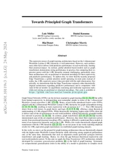 Towards Principled Graph Transformers
