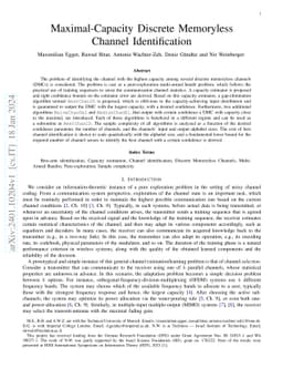Maximal-Capacity Discrete Memoryless Channel Identification