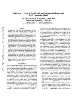 EEGFormer: Towards Transferable and Interpretable Large-Scale EEG
  Foundation Model
