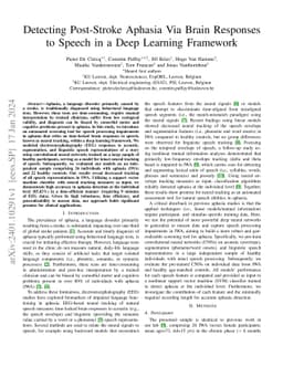 Detecting Post-Stroke Aphasia Via Brain Responses to Speech in a Deep
  Learning Framework