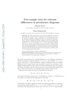 Two-sample tests for relevant differences in persistence diagrams