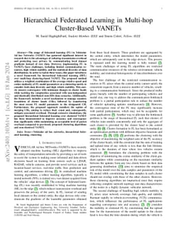 Hierarchical Federated Learning in Multi-hop Cluster-Based VANETs