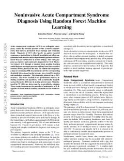 Noninvasive Acute Compartment Syndrome Diagnosis Using Random Forest
  Machine Learning