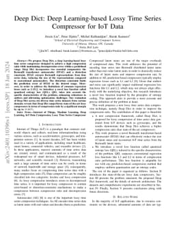 Deep Dict: Deep Learning-based Lossy Time Series Compressor for IoT Data
