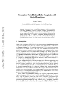 Generalized Nested Rollout Policy Adaptation with Limited Repetitions