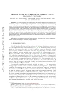 Optimal Sensor Allocation with Multiple Linear Dispersion Processes