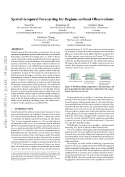 Spatial-temporal Forecasting for Regions without Observations
