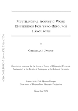 Multilingual acoustic word embeddings for zero-resource languages