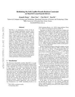 Rethinking the Soft Conflict Pseudo Boolean Constraint on MaxSAT Local
  Search Solvers