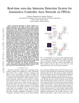 Real-Time Zero-Day Intrusion Detection System for Automotive Controller
  Area Network on FPGAs