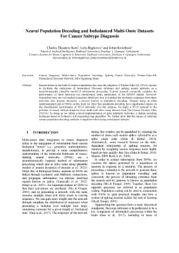 Neural Population Decoding and Imbalanced Multi-Omic Datasets For Cancer
  Subtype Diagnosis