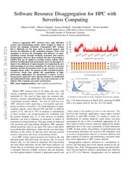 Software Resource Disaggregation for HPC with Serverless Computing