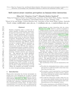 Self context-aware emotion perception on human-robot interaction