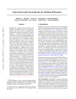 Equivariant Graph Neural Operator for Modeling 3D Dynamics