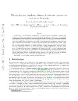 Machine learning based state observer for discrete time systems evolving
  on Lie groups