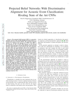 Projected Belief Networks With Discriminative Alignment for Acoustic
  Event Classification: Rivaling State of the Art CNNs