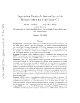Equivariant Multiscale Learned Invertible Reconstruction for Cone Beam
  CT