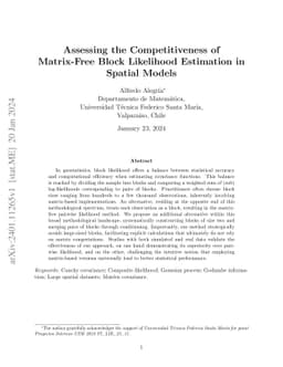 Assessing the Competitiveness of Matrix-Free Block Likelihood Estimation
  in Spatial Models