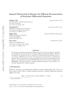 Squared Wasserstein-2 Distance for Efficient Reconstruction of
  Stochastic Differential Equations