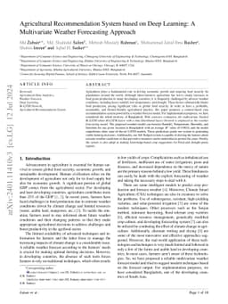 Agricultural Recommendation System based on Deep Learning: A
  Multivariate Weather Forecasting Approach