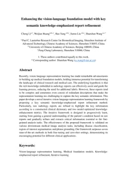 Enhancing the vision-language foundation model with key semantic
  knowledge-emphasized report refinement
