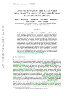 Open the Black Box: Step-based Policy Updates for Temporally-Correlated
  Episodic Reinforcement Learning