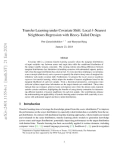 Transfer Learning under Covariate Shift: Local $k$-Nearest Neighbours
  Regression with Heavy-Tailed Design