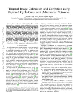 Thermal Image Calibration and Correction using Unpaired Cycle-Consistent
  Adversarial Networks