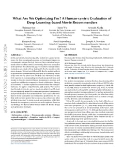 What Are We Optimizing For? A Human-centric Evaluation of Deep
  Learning-based Movie Recommenders