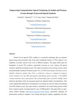 Empowering Communication: Speech Technology for Indian and Western
  Accents through AI-powered Speech Synthesis