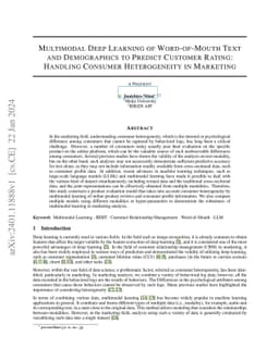 Multimodal Deep Learning of Word-of-Mouth Text and Demographics to
  Predict Customer Rating: Handling Consumer Heterogeneity in Marketing