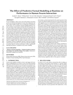 The Effect of Predictive Formal Modelling at Runtime on Performance in
  Human-Swarm Interaction