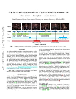 Look, Listen and Recognise: Character-Aware Audio-Visual Subtitling