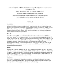 Evaluation of QCNN-LSTM for Disability Forecasting in Multiple Sclerosis
  Using Sequential Multisequence MRI