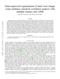 Semi-supervised segmentation of land cover images using nonlinear
  canonical correlation analysis with multiple features and t-SNE