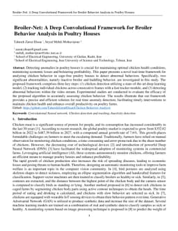 Broiler-Net: A Deep Convolutional Framework for Broiler Behavior
  Analysis in Poultry Houses